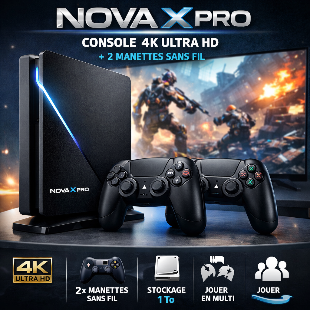 Console Gaming Nova X Pro – 4K Ultra HD + 2 Manettes Sans Fil